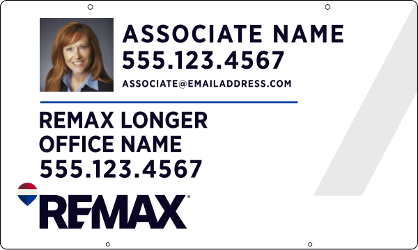 Reflective Hanging Associate Name w Photo Sign Panel, 18h x 30w, .063 Aluminum